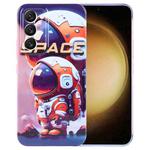 For Samsung Galaxy S23+ 5G Painted Pattern Precise Hole PC Phone Case(Orange Astronaut)