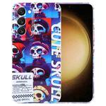 For Samsung Galaxy S23+ 5G Painted Pattern Precise Hole PC Phone Case(Cute Skull)