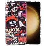 For Samsung Galaxy S23+ 5G Painted Pattern Precise Hole PC Phone Case(Orange Comics)