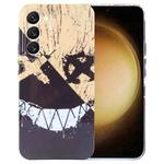 For Samsung Galaxy S23+ 5G Painted Pattern Precise Hole PC Phone Case(Black Yellow Smiling)