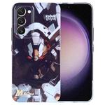 For Samsung Galaxy S23 5G Painted Pattern Precise Hole PC Phone Case(Grey Robot)