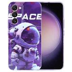 For Samsung Galaxy S23 5G Painted Pattern Precise Hole PC Phone Case(Purple Astronaut)