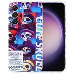 For Samsung Galaxy S23 5G Painted Pattern Precise Hole PC Phone Case(Cute Skull)