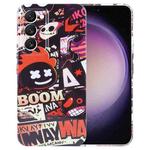 For Samsung Galaxy S23 5G Painted Pattern Precise Hole PC Phone Case(Orange Comics)