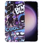 For Samsung Galaxy S23 5G Painted Pattern Precise Hole PC Phone Case(Purple Comics)