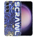 For Samsung Galaxy S23 5G Painted Pattern Precise Hole PC Phone Case(Blue SCR)