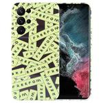 For Samsung Galaxy S22 Ultra 5G Painted Pattern Precise Hole PC Phone Case(Green Label)