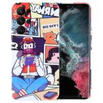For Samsung Galaxy S22 Ultra 5G Painted Pattern Precise Hole PC Phone Case(Vacationer)