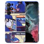 For Samsung Galaxy S22 Ultra 5G Painted Pattern Precise Hole PC Phone Case(Working Comics)