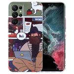 For Samsung Galaxy S22 Ultra 5G Painted Pattern Precise Hole PC Phone Case(Holiday Uncle)