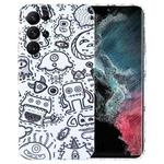 For Samsung Galaxy S22 Ultra 5G Painted Pattern Precise Hole PC Phone Case(Block Monster)