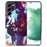 For Samsung Galaxy S22+ 5G Painted Pattern Precise Hole PC Phone Case(Orange Robot)