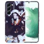 For Samsung Galaxy S22+ 5G Painted Pattern Precise Hole PC Phone Case(Grey Robot)