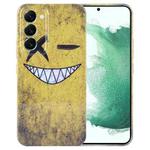 For Samsung Galaxy S22+ 5G Painted Pattern Precise Hole PC Phone Case(Yellow Background Smiling)