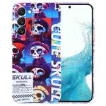 For Samsung Galaxy S22 5G Painted Pattern Precise Hole PC Phone Case(Cute Skull)
