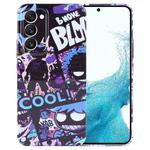 For Samsung Galaxy S22 5G Painted Pattern Precise Hole PC Phone Case(Purple Comics)