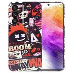 For Samsung Galaxy A73 5G Painted Pattern Precise Hole PC Phone Case(Orange Comics)