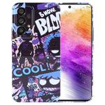 For Samsung Galaxy A73 5G Painted Pattern Precise Hole PC Phone Case(Purple Comics)