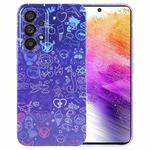 For Samsung Galaxy A73 5G Painted Pattern Precise Hole PC Phone Case(Red Blue Graffiti)