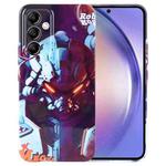For Samsung Galaxy A54 5G Painted Pattern Precise Hole PC Phone Case(Orange Robot)