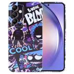 For Samsung Galaxy A54 5G Painted Pattern Precise Hole PC Phone Case(Purple Comics)
