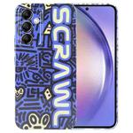 For Samsung Galaxy A54 5G Painted Pattern Precise Hole PC Phone Case(Blue SCR)