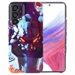 For Samsung Galaxy A53 5G Painted Pattern Precise Hole PC Phone Case(Orange Robot)