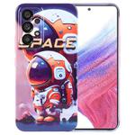 For Samsung Galaxy A53 5G Painted Pattern Precise Hole PC Phone Case(Orange Astronaut)