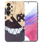 For Samsung Galaxy A53 5G Painted Pattern Precise Hole PC Phone Case(Black Yellow Smiling)