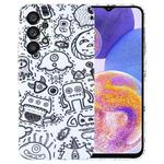 For Samsung Galaxy A23 Painted Pattern Precise Hole PC Phone Case(Block Monster)