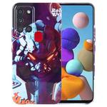 For Samsung Galaxy A21s Painted Pattern Precise Hole PC Phone Case(Orange Robot)