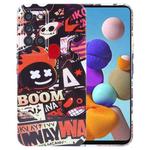 For Samsung Galaxy A21s Painted Pattern Precise Hole PC Phone Case(Orange Comics)