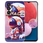 For Samsung Galaxy A13 4G Painted Pattern Precise Hole PC Phone Case(Orange Astronaut)