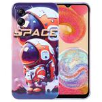 For Samsung Galaxy A04e Painted Pattern Precise Hole PC Phone Case(Orange Astronaut)