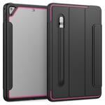 For iPad Air 2 / Air / 9.7 (2018 & 2017) Acrylic + TPU Horizontal Flip Smart Leather Case with Three-folding Holder & Pen Slot & Wake-up / Sleep Function(Rose Red+Black)
