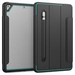 For iPad Air 2 / Air / 9.7 (2018 & 2017) Acrylic + TPU Horizontal Flip Smart Leather Case with Three-folding Holder & Pen Slot & Wake-up / Sleep Function(Light Blue+Black)