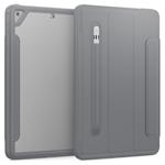For iPad Air 2 / Air / 9.7 (2018 & 2017) Acrylic + TPU Horizontal Flip Smart Leather Case with Three-folding Holder & Pen Slot & Wake-up / Sleep Function(Grey)