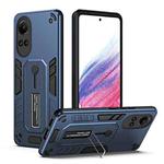 For OPPO Reno10 5G Global Variety Brave Armor Finger Loop Holder Phone Case(Blue)