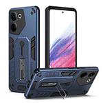 For Tecno Camon 20 Pro 4G Variety Brave Armor Finger Loop Holder Phone Case(Blue)