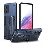 For Motorola Moto E13 Variety Brave Armor Finger Loop Holder Phone Case(Blue)