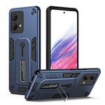 For Motorola Moto G84 Variety Brave Armor Finger Loop Holder Phone Case(Blue)