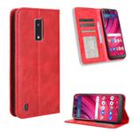 For BLU View 4 / View 2 Magnetic Buckle Retro Texture Leather Phone Case(Red)