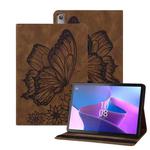 For Lenovo Tab P12 / Xiaoxin Pad Pro 12.7 Big Butterfly Embossed Leather Tablet Case(Brown)