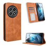 For OnePlus 13 5G Magnetic Buckle Retro Texture Leather Phone Case(Brown)