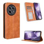 For OnePlus Ace 5 5G / 5 Pro 5G / 13R 5G Magnetic Buckle Retro Texture Leather Phone Case(Brown)