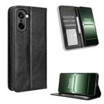 For OnePlus Ace 5 Racing 5G Magnetic Buckle Retro Texture Leather Phone Case(Black)