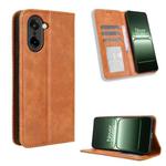 For OnePlus Ace 5 Racing 5G Magnetic Buckle Retro Texture Leather Phone Case(Brown)