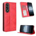 For OnePlus Ace 5 Ultra 5G Magnetic Buckle Retro Texture Leather Phone Case(Red)