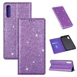 For Samsung Galaxy A30s / A50 / A50s Ultrathin Glitter Magnetic Horizontal Flip Leather Case with Holder & Card Slots(Purple)