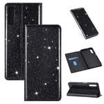 For Samsung Galaxy A7 (2018) / A750 Ultrathin Glitter Magnetic Horizontal Flip Leather Case with Holder & Card Slots(Black)